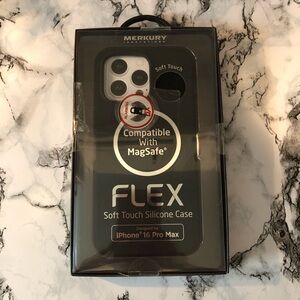 Merkury Innovations Flex Soft Touch Silicone Case Black Iphone 16 Pro Max New